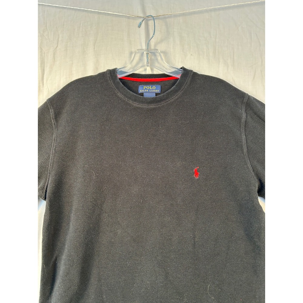 Polo Ralph Lauren Mens Waffle Knit Thermal Crewneck Long Sleeve Shirt L #2251